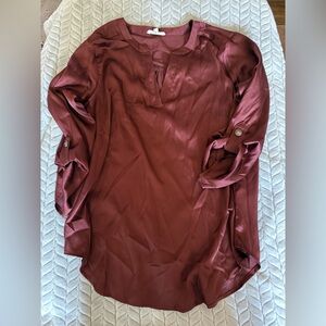 Maurices Deep Red Satin Top